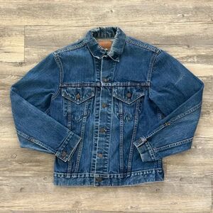 Vintage 60s Levi's BIG E Denim Trucker Jacket Size Small 525 Stamp